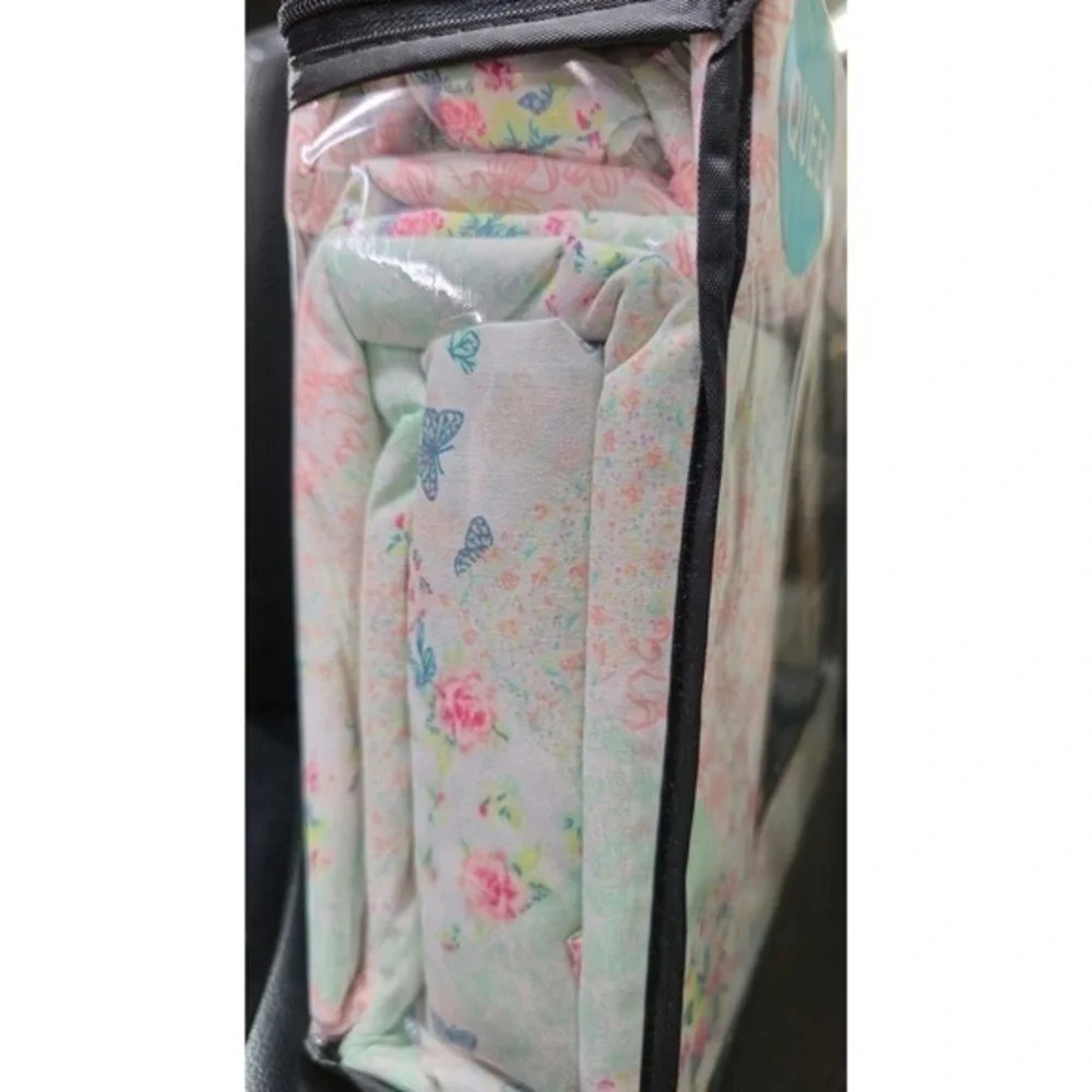 Betsey Johnson Queen Sheet Set 6 Piece Mermaid Patchwork Blue Floral Butterflies